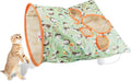 Cat Tunnel Bags for Indoor Cats, 13X17X12In Foldable Cat Crinkle Bag with 3 White Plush Balls and 1 Mouse 5 Holes for Kitten to Hide and Catch 3 Layers Cat Toy (Hedgehog)